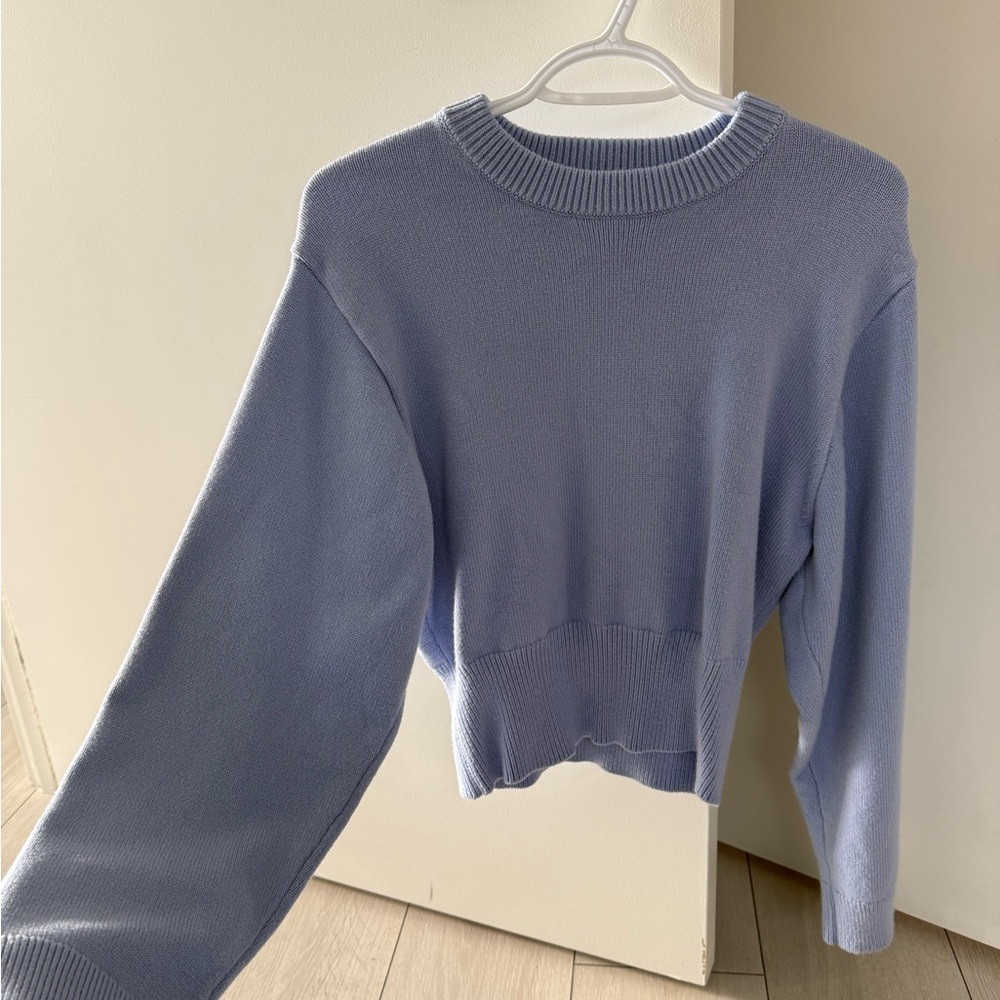 Zara Light Blue Crew Neck Sweater